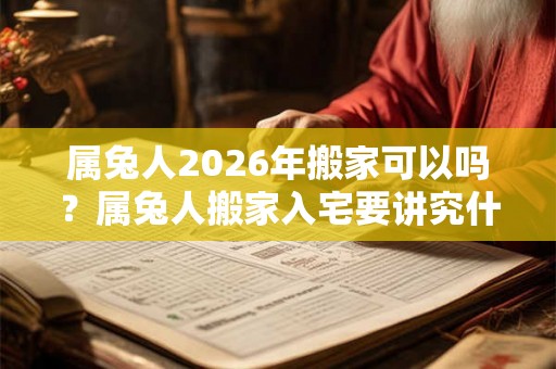 属兔人2026年搬家可以吗？属兔人搬家入宅要讲究什么？