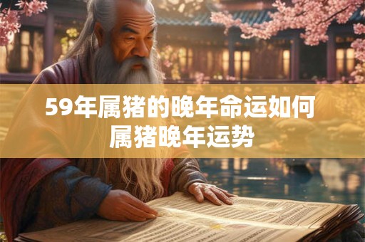 59年属猪的晚年命运如何 属猪晚年运势 59年属猪的晚年命运如何 属猪晚年运势