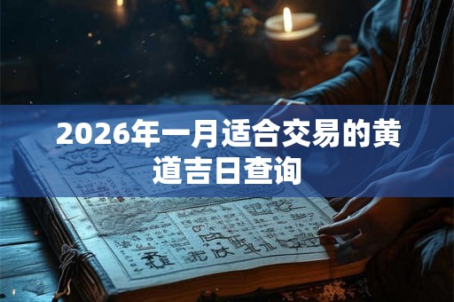 2026年一月适合交易的黄道吉日查询
