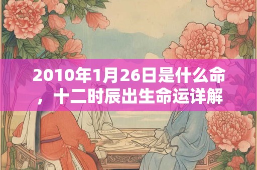 2010年1月26日是什么命,十二时辰出生命运详解 2010年1月26日是什么命,十二时辰出生命运详解