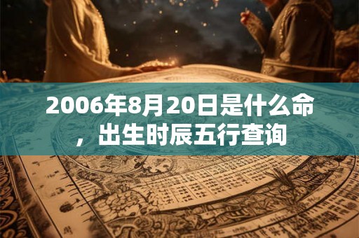2006年8月20日是什么命，出生时辰五行查询