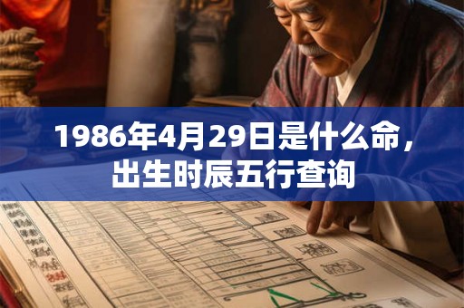 1986年4月29日是什么命，出生时辰五行查询