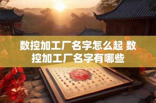 数控加工厂名字怎么起 数控加工厂名字有哪些 数控加工厂名字怎么起 数控加工厂名字有哪些