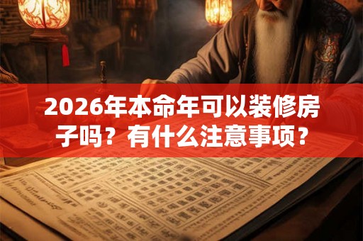 2026年本命年可以装修房子吗?有什么注意事项? 2026年本命年可以装修房子吗?有什么注意事项?