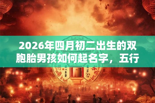 2026年四月初二出生的双胞胎男孩如何起名字，五行属什么