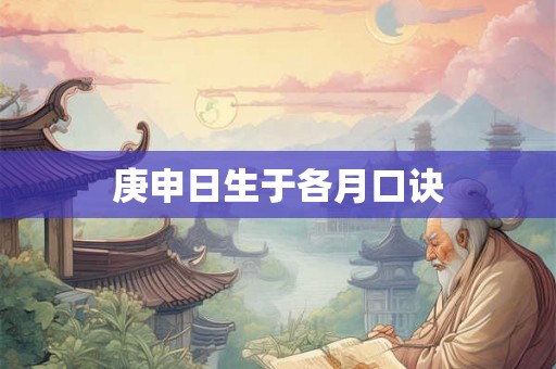 庚申日生于各月口诀