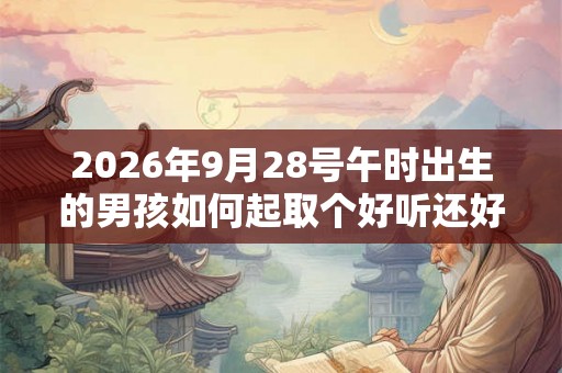 2026年9月28号午时出生的男孩如何起取个好听还好写的名字和五行属性