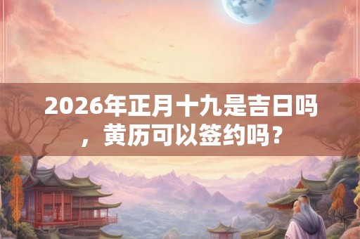 2026年正月十九是吉日吗,黄历可以签约吗? 2026年正月十九是吉日吗,黄历可以签约吗?