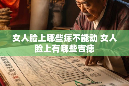 女人脸上哪些痣不能动 女人脸上有哪些吉痣