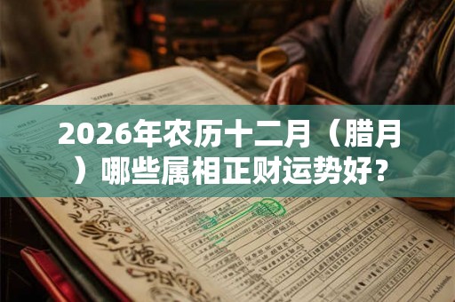 2026年农历十二月（腊月）哪些属相正财运势好？