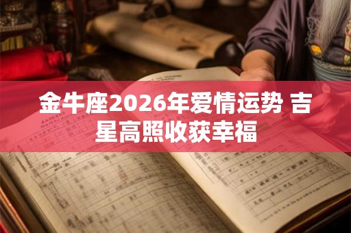金牛座2026年爱情运势 吉星高照收获幸福