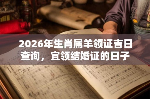 2026年生肖属羊领证吉日查询，宜领结婚证的日子