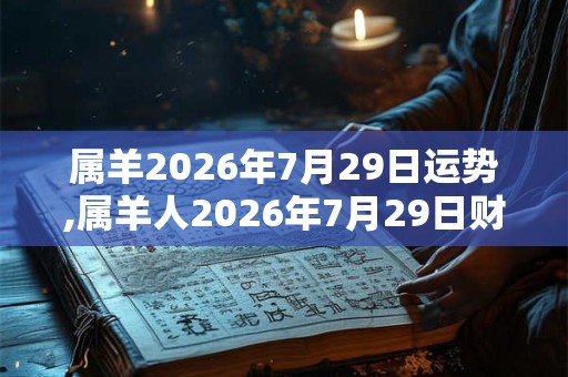 属羊2026年7月29日运势,属羊人2026年7月29日财运,生肖羊2026年7月29日运势 属羊2026年7月29日运势,属羊人2026年7月29日财运,生肖羊2026年7月29日运势