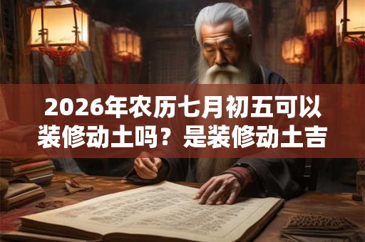 2026年农历七月初五可以装修动土吗？是装修动土吉日吗？