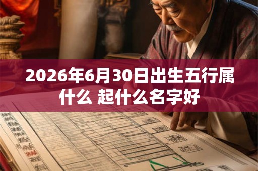 2026年6月30日出生五行属什么 起什么名字好 2026年6月30日出生五行属什么 起什么名字好