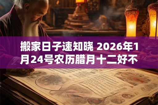 搬家日子速知晓 2026年1月24号农历腊月十二好不好