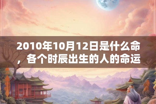 2010年10月12日是什么命，各个时辰出生的人的命运