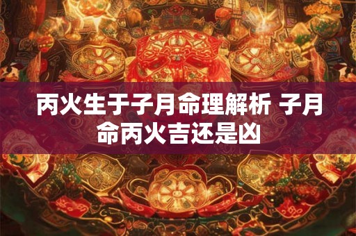 丙火生于子月命理解析 子月命丙火吉还是凶