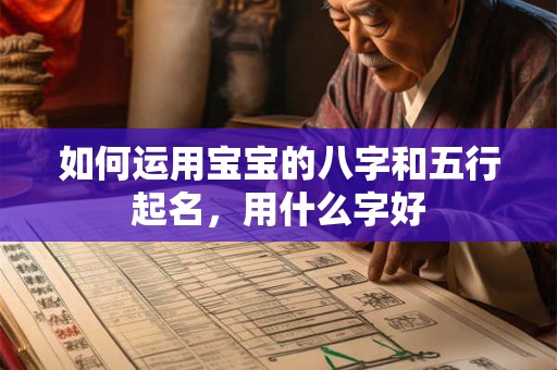 如何运用宝宝的八字和五行起名，用什么字好