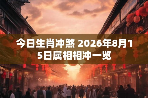 今日生肖冲煞 2026年8月15日属相相冲一览 今日生肖冲煞 2026年8月15日属相相冲一览