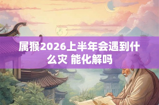 属猴2026上半年会遇到什么灾 能化解吗