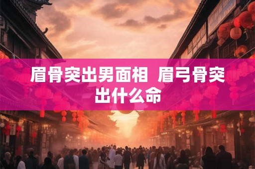 眉骨突出男面相  眉弓骨突出什么命