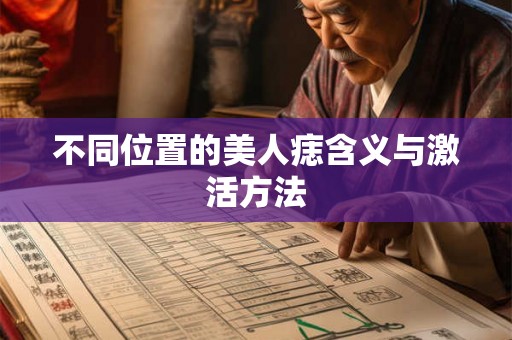 不同位置的美人痣含义与激活方法