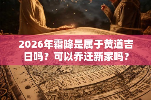 2026年霜降是属于黄道吉日吗？可以乔迁新家吗？