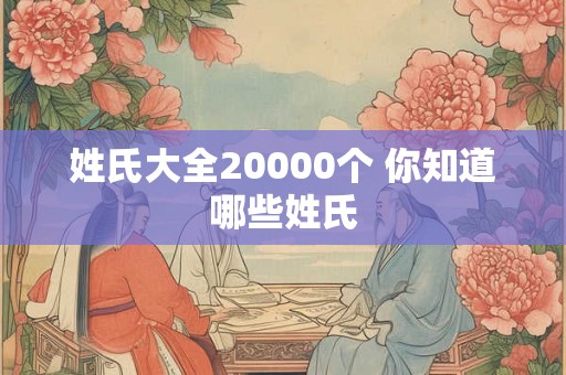 姓氏大全20000个 你知道哪些姓氏 姓氏大全20000个 你知道哪些姓氏