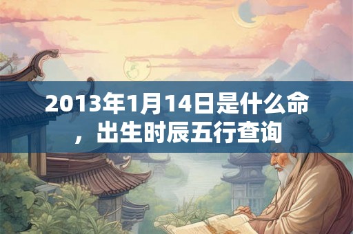 2013年1月14日是什么命，出生时辰五行查询