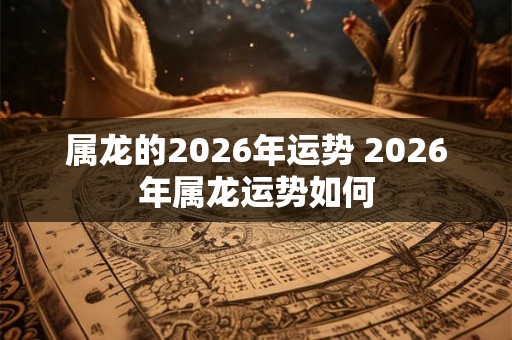 属龙的2026年运势 2026年属龙运势如何