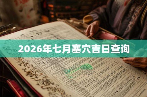2026年七月塞穴吉日查询 2026年七月塞穴吉日查询