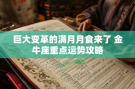 巨大变革的满月月食来了 金牛座重点运势攻略
