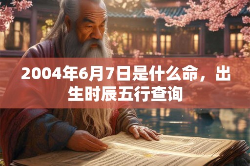 2004年6月7日是什么命，出生时辰五行查询