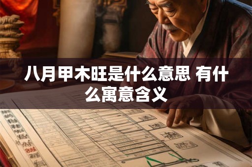 八月甲木旺是什么意思 有什么寓意含义