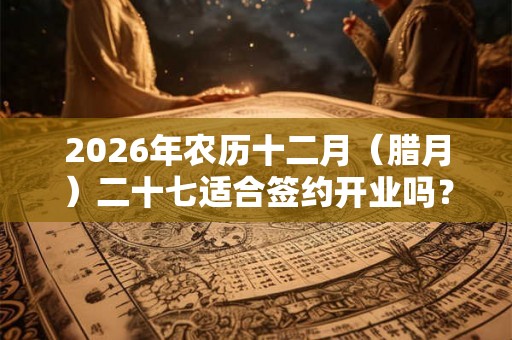 2026年农历十二月（腊月）二十七适合签约开业吗？