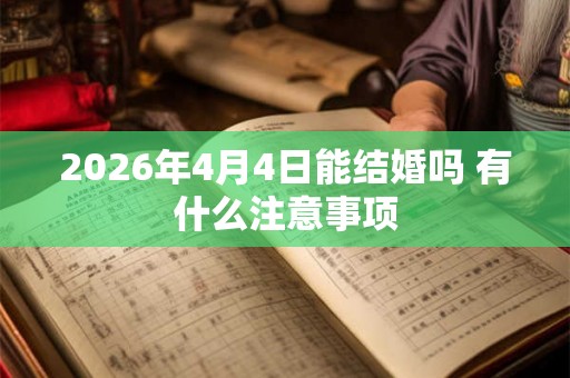 2026年4月4日能结婚吗 有什么注意事项