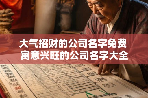 大气招财的公司名字免费 寓意兴旺的公司名字大全