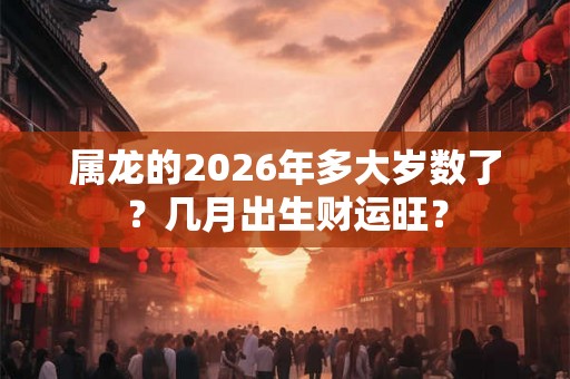 属龙的2026年多大岁数了？几月出生财运旺？