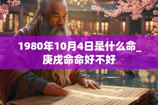 1980年10月4日是什么命_庚戌命命好不好