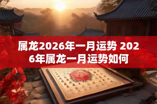 属龙2026年一月运势 2026年属龙一月运势如何 属龙2026年一月运势 2026年属龙一月运势如何