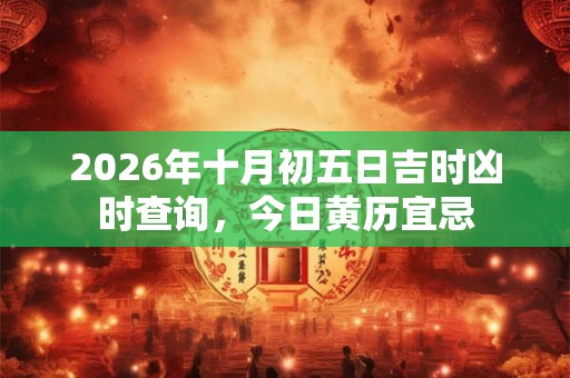 2026年十月初五日吉时凶时查询，今日黄历宜忌