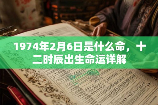 1974年2月6日是什么命，十二时辰出生命运详解
