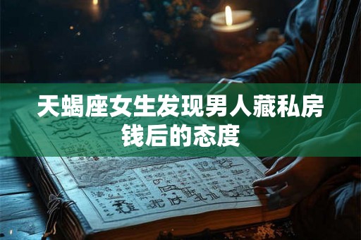 天蝎座女生发现男人藏私房钱后的态度