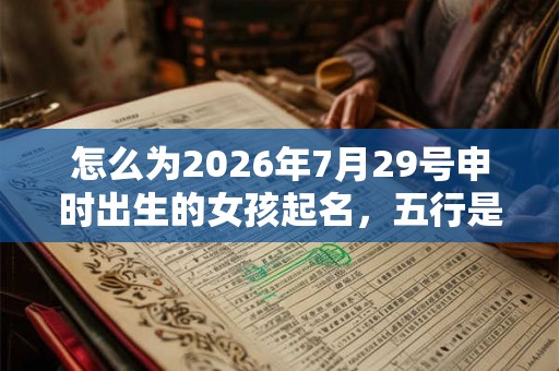 怎么为2026年7月29号申时出生的女孩起名，五行是什么？