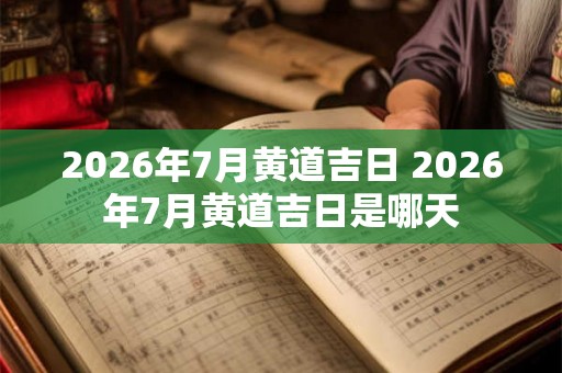 2026年7月黄道吉日 2026年7月黄道吉日是哪天