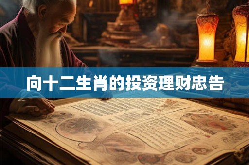向十二生肖的投资理财忠告 向十二生肖的投资理财忠告