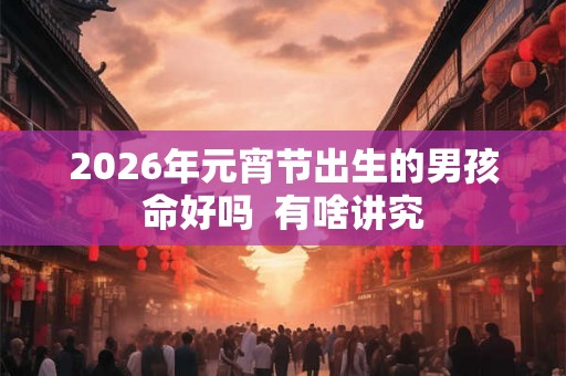 2026年元宵节出生的男孩命好吗  有啥讲究