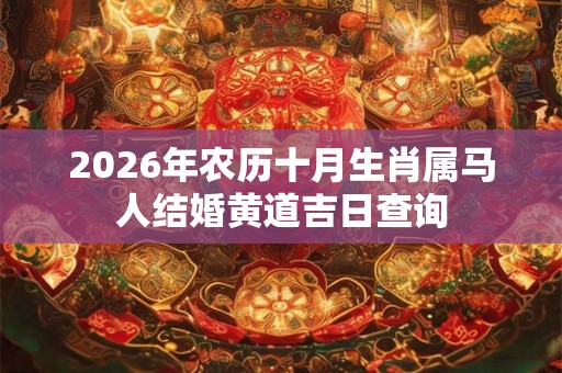 2026年农历十月生肖属马人结婚黄道吉日查询