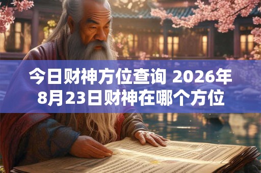 今日财神方位查询 2026年8月23日财神在哪个方位